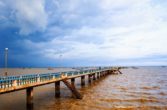 Biển Tân Thành lúc thủy triều lên