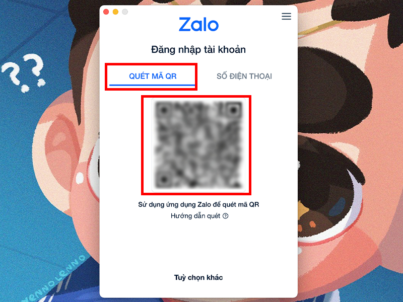 Cách đăng nhập Zalo bằng mã QR máy tính bước 1