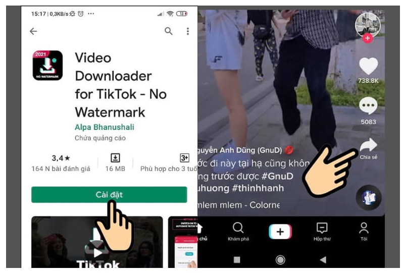 Các bước lưu video TikTok trên điện thoại Android