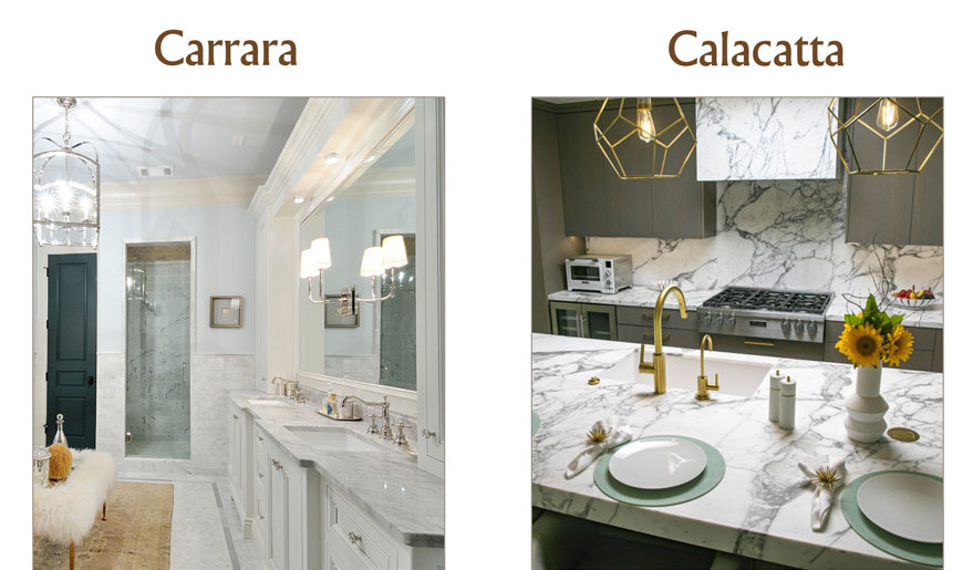 Sự khác biệt giữa Đá Calacatta và Carrara