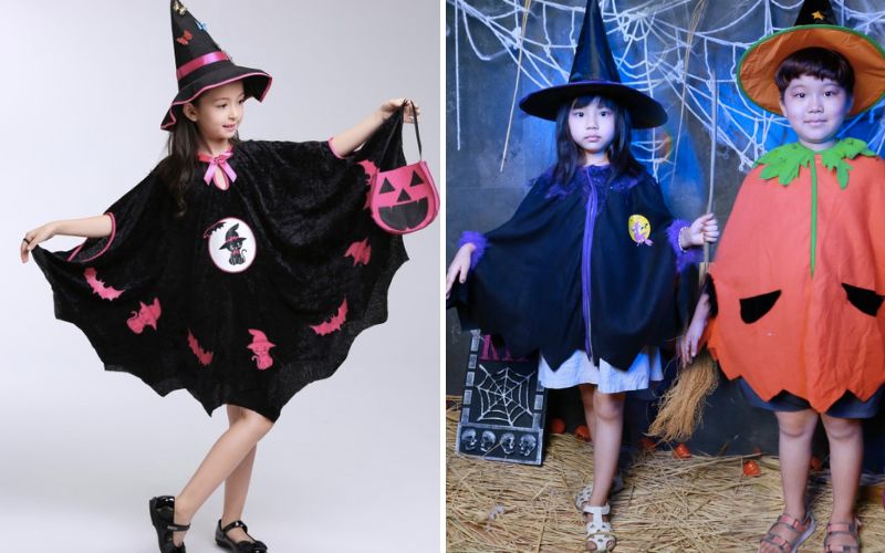Hóa trang Halloween cho bé gái thành phù thủy