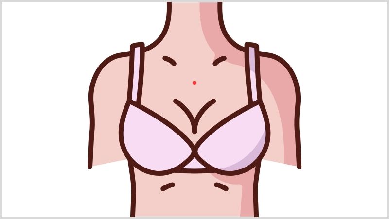 Nốt ruồi ở trên ngực gần cổ và yết hầu
